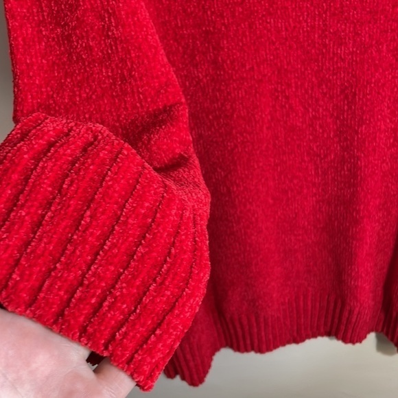 Asos curve BOOHOO Plus Chenille Slash Neck sweater Jumper Dress red 22 - Picture 5 of 7